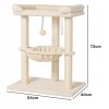 Skylos Cat Tree Tower Bed with Hammock Ball Scratching Post Large Perch Beige