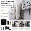 Mountview Bird Proofing Mesh Set PVC 60 Fixing Clips 30m for Solar Panel Black