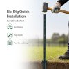 Metal Fence Posts 4Ft 10Pc Set U Shape Powder Coated for Garden Boundary Green