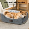 Skylos Dog Bed Large Pet Cushion for Calming Anti Anxiety Fluffy Plush Washable