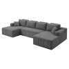 Levede Modular Sectional Sofa U Shaped Memory Foam Corduroy Boneless Couches