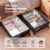 Levede Under Bed Storage Box with Lid Wheels,48L ,Metal Frame,Black