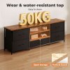 Levede TV Stand Cabinet Entertainment Unit Stand 140cm 5 Drawers Storage Shelves