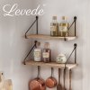 Levede Solid Floating Shelves Wall Mounted Hanging Shelf Set of 2 Rustic 40cm