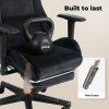 Levede Office Desk Chair Gaming Recliner Adjustable Height with Footrest Black