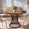 Levede Round Dining Table for 4-6 People 30mm MDF Metal Base Kitchen Brown