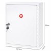 Levede Medicine Storage Box Lockable Steel Wall Cabinet 3-Tier White For Home Use