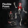 Yezi Halloween Skeleton Life Size Pirate Decor 166cm PE Plastic White
