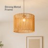 Emitto Lamp Shade Boho Woven Paper Rope Metal Frame Easy Fit Pendant Yellow