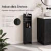 Levede Bathroom Cabinet Slim Corner Storage Adjustable Shelves PB MDF Black