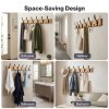 Levede Coat Rack Wall Mounted 6 Triple Hooks Holds Coats & Bags, Hallway Bamboo