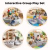 Dekko Soft Play Set 5Pc PU Leather Foam Blocks Baby Climbing Sliding Indoor Grey