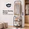 Levede Clothes Rack Heavy Duty Garment Rack 2 Shelf Locking Wheels Bedroom Black
