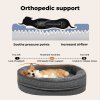 Skylos Orthopedic Plush Dog Bed Soft Washable Pet Bed Grey Cosy Cushion XXL Size