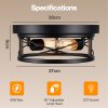 Emitto Ceiling Lights E27 Metal Cage Adjustable Heads Kitchen Fixture Black