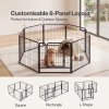 Skylos Dog Pen 8 Pcs Steel 60cm Foldable Indoor Outdoor Pet Enclosure Black