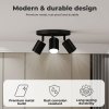 EMITTO 3-Way Spotlight Ceiling Light Adjustable GU10 Modern Black Round Base