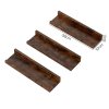 Levede Wall Shelves Set of 3 Floating Shelves High Edges For Living Room Brown
