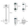 TOQUE Complete Bird Feeding Station 4 Feeders Outdoor Garden Wild Birds Feeder