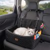 Skylos Large Dog Car Seat Booster Dual-Sided Plush Cool Bed Washable Black