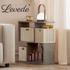 Narrow Side Table Slim End Sofa Table with Living Room Storage 20cm Modern Grey