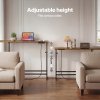 Levede Console Table Narrow Adjustable with Power Outlet for Hallway Brown