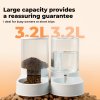 Skylos 2 Packs Automatic Food Feeder Waterer Set 3.2L Plastic Dispenser Dog Cat