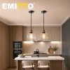 Emitto 2PCS Ceiling Pendant Light Industrial Glass LampShade Adjustable Cable
