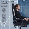 Levede Office Desk Chair Fabric Gaming Recliner Adjustable Height Swivel Black
