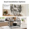 TOQUE Pot Rack Kitchen Storage Organiser Shelf Pan Rack 20 Hooks Lid Holders