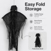 Yezi Halloween Decorations Grim Reaper 130cm Black Polyester Foam