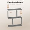Narrow Side Table Slim End Sofa Table with Living Room Storage 20cm Modern Grey