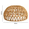 Emitto Rustic Ceiling Pendant Light Shade Hemp Rope Lamp Shade Boho Yellow 23cm