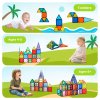 Dekko Kids Magnetic Building Blocks Magnetic Tiles Educational Construction Toy