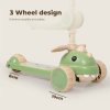 Dekko Foldable Kids Scooter Flip-able Seat Adjustable Height LED Light Green