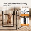 Skylos Dog Pen 8 Panel Steel Playpen Foldable Indoor Outdoor Pet Enclosure Black