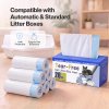Skylos Cat Litter Bags Drawstring Tear Resistant 120 Pack Auto Litter Tray Blue