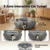 Skylos Foldable Cat Tunnel Bed Interactive Donut Toy for Indoor Cats Kittens
