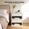 Levede Bedside Table Floating Set of 2 Wall Mounted Drawer Open Shelf White