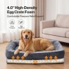 Skylos Large Dog Bed Orthopedic Dog Bed Egg Foam Bolster Sofa Gray Household