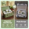 TOQUE Seed Box 4-Compartment Storage Box Metal Seed Organiser Dark Green