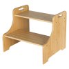 Levede Bamboo Step Stool with Handle Shelf Footstool Bathroom Kitchen Bed 220Lbs