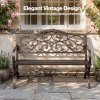Levede Garden Bench,Outdoor Bench,300kg Metal,Floral Pattern Bronze