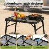 Levede Folding Camping Table Adjustable Height Aluminium Picnic Desk Black 90cm