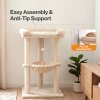 Skylos Cat Tree Tower Bed with Hammock Ball Scratching Post Large Perch Beige