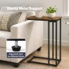 Levede Side Table C Shaped Space Saving for Sofa Bedroom Rustic Brown