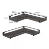 Levede Floating Shelves Set of 2 L-Shaped Corner Shelves Wall Mounted Black