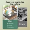 Toque Dish Drainer Drying Rack Stainless Steel Plate Cutlery Holder Drip Tray