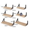 Levede Floating Shelves 6 Set Wood Shelves for Wall Brown Modern Storage Home