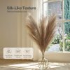 Santaco Pampas Grass Artificial 3Pcs 116cm Handcrafted Faux Silk Vase Brown